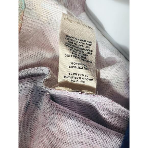 Soft Surroundings Floral Tunic Top Pasaia Aqua Stretch Long Sleeve Women’s Sz 1X - Picture 11 of 11